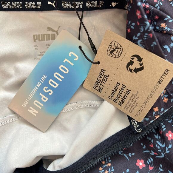 Puma Golf Ladies Micro Floral Cloudspun 1/4 Zip Pullover - Navy Sm - Picture 7 of 11